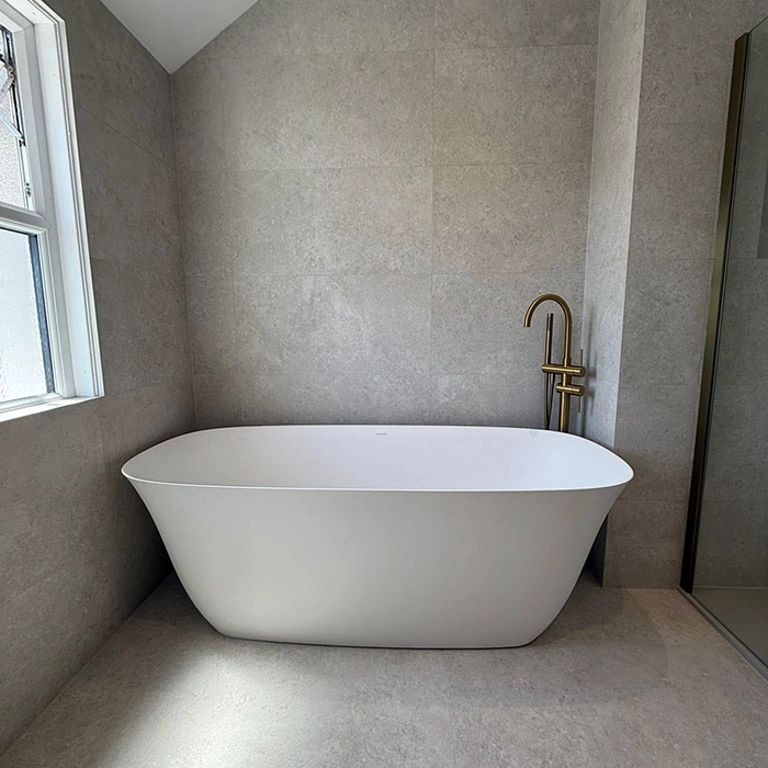 modern bespoke bathroom in grey plymouth